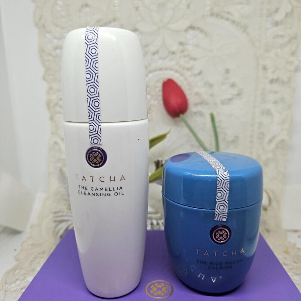 TATCHA RICE POLISH CALMING 60g & CLEANSING OIL 5oz SET New